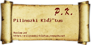 Pilinszki Klétus névjegykártya